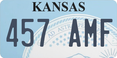 KS license plate 457AMF
