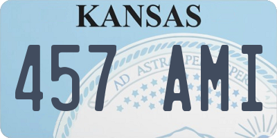 KS license plate 457AMI