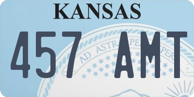 KS license plate 457AMT