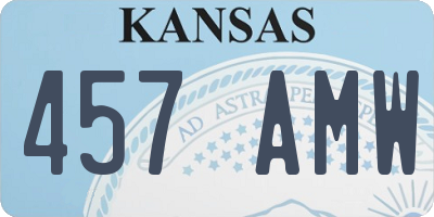 KS license plate 457AMW