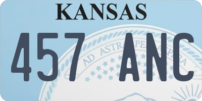 KS license plate 457ANC