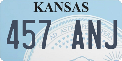 KS license plate 457ANJ