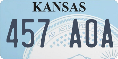 KS license plate 457AOA
