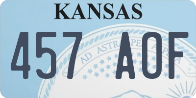 KS license plate 457AOF
