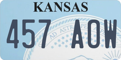 KS license plate 457AOW
