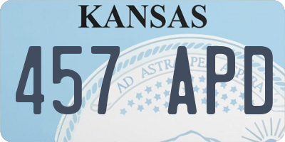 KS license plate 457APD