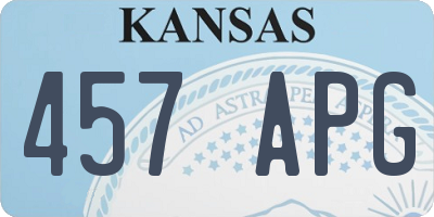 KS license plate 457APG