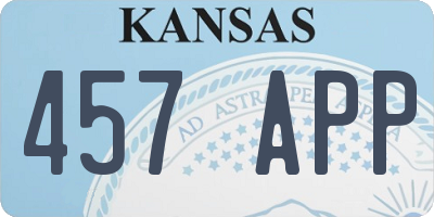 KS license plate 457APP