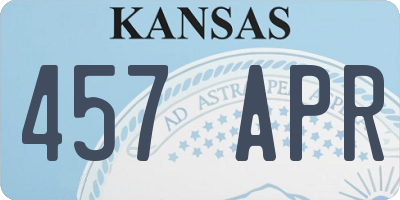 KS license plate 457APR