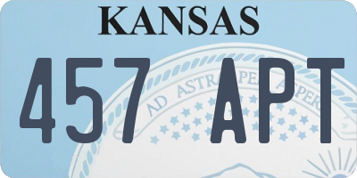 KS license plate 457APT