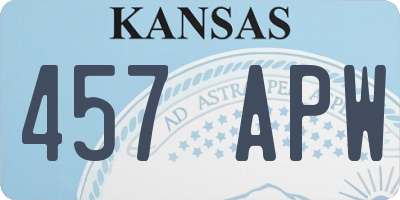 KS license plate 457APW