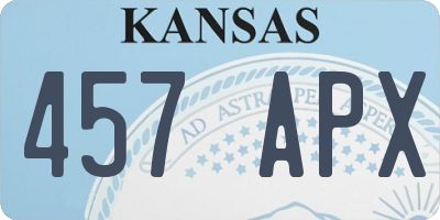 KS license plate 457APX