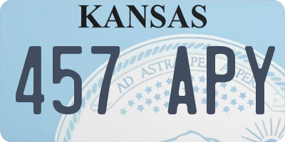 KS license plate 457APY