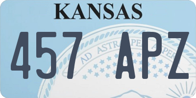 KS license plate 457APZ
