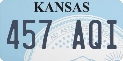 KS license plate 457AQI