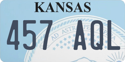 KS license plate 457AQL