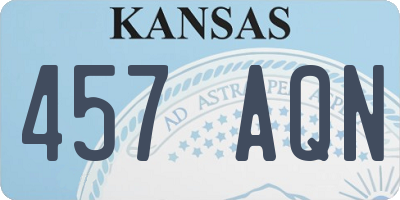 KS license plate 457AQN