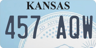 KS license plate 457AQW