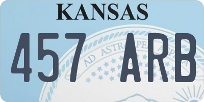 KS license plate 457ARB