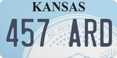 KS license plate 457ARD