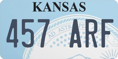 KS license plate 457ARF