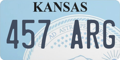 KS license plate 457ARG