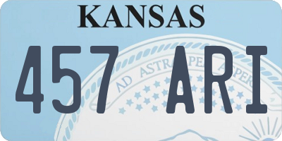 KS license plate 457ARI