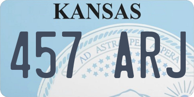 KS license plate 457ARJ
