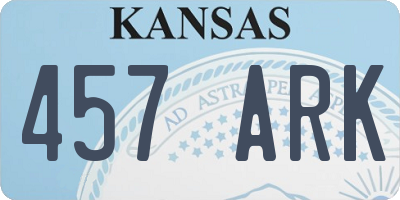 KS license plate 457ARK