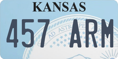 KS license plate 457ARM