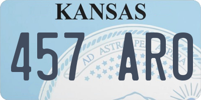KS license plate 457ARO