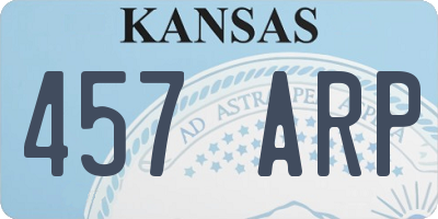 KS license plate 457ARP