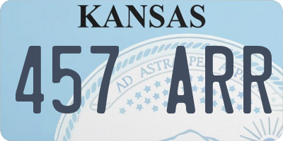 KS license plate 457ARR