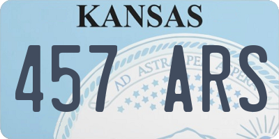 KS license plate 457ARS