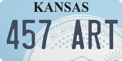 KS license plate 457ART