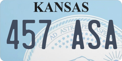 KS license plate 457ASA