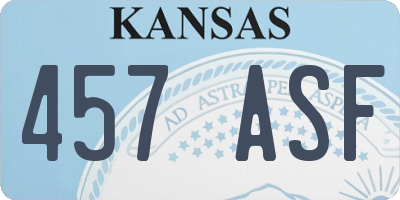 KS license plate 457ASF
