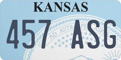 KS license plate 457ASG