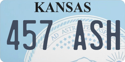 KS license plate 457ASH