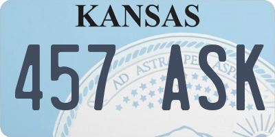 KS license plate 457ASK