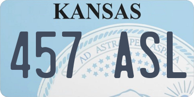 KS license plate 457ASL