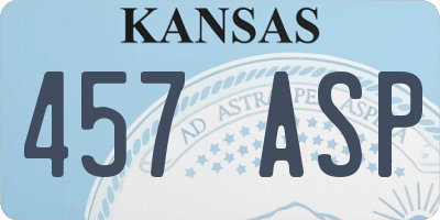 KS license plate 457ASP