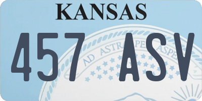 KS license plate 457ASV