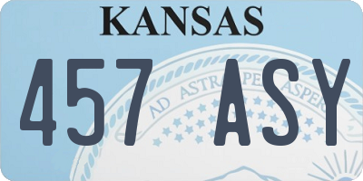 KS license plate 457ASY