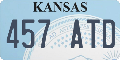 KS license plate 457ATD
