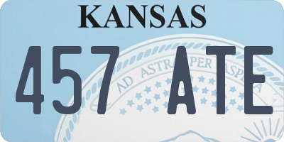 KS license plate 457ATE