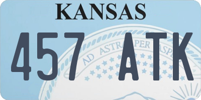 KS license plate 457ATK