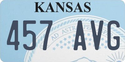 KS license plate 457AVG