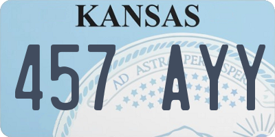 KS license plate 457AYY