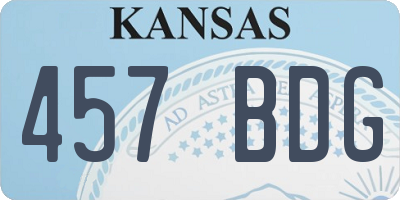 KS license plate 457BDG